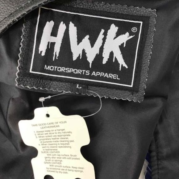 Men's HWK New Black Leather Motorcycle Vest Large - Picture 6 of 6